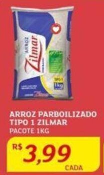 ARROZ PARBOILIZADO TIPO 1 ZILMAR PACOTE 1KG