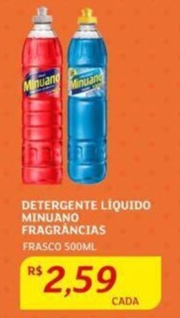 Assaí Atacadista DETERGENTE LÍQUIDO MINUANO FRAGRÂNCIAS FRASCO 500ML oferta