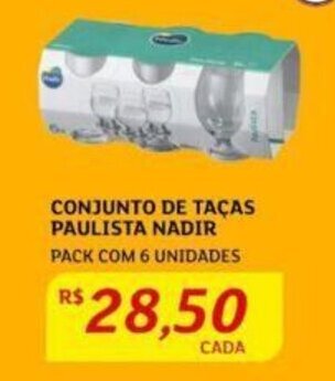 Assaí Atacadista CONJUNTO DE TAÇAS PAULISTA NADIR PACK COM 6 UNIDADES oferta