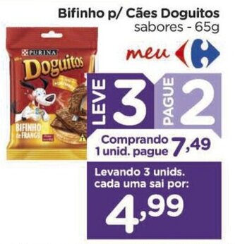 Carrefour Bifinho p/ Cães Doguitos sabores - 65g oferta