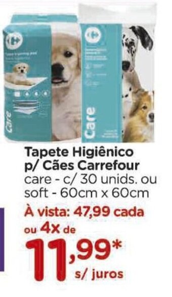 Carrefour Tapete Higiênico p/ Cães Carrefour care - c/30 unids. oferta
