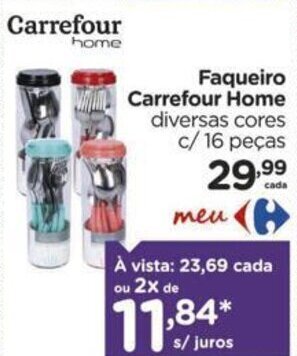Carrefour Faqueiro Carrefour Home diversas cores c/16 peças oferta
