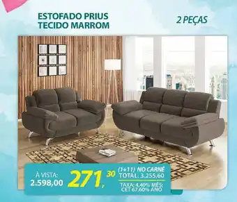 Lojas Cem ESTOFADO PRIUS TECIDO MARROM oferta