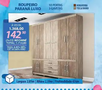Lojas Cem ROUPEIRO PARANÁ LUXO oferta