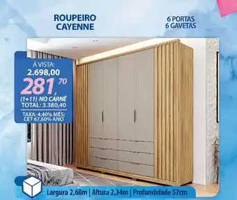 Lojas Cem ROUPEIRO CAYENNE oferta