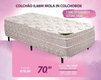 Lojas Cem COLCHÃO 0,88M MOLA IN COLCHOBOX oferta