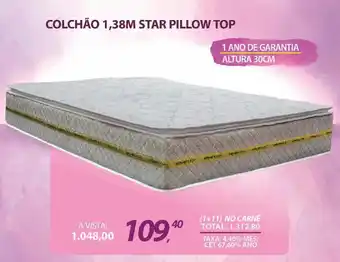 COLCHÃO 1,38M STAR PILLOW TOP