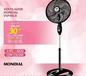 Lojas Cem VENTILADOR MONDIAL VSP40CB oferta