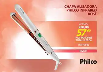 Lojas Cem CHAPA ALISADORA PHILCO INFRARED ROSÊ oferta