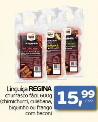 Cometa Supermercados Linguiça REGINA churrasco fácil 600g (chimichurri, cuiabana, biquinho ou frango com bacon) oferta