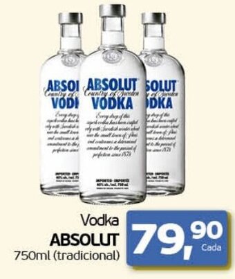 Cometa Supermercados Vodka ABSOLUT 750ml (tradicional) oferta