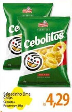 Atacadão Salgadinho Elma Chips Cebolitos Pacote com 60g oferta