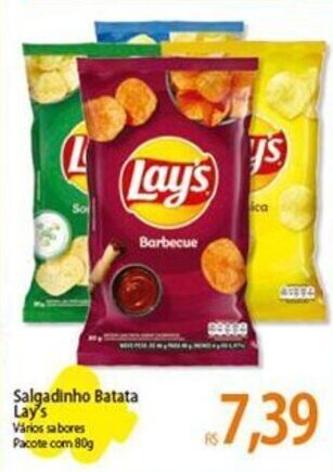 Atacadão Salgadinho Batata Lay's Vários sabores Pacote com 80g oferta