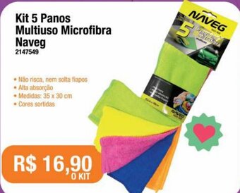 Kit 5 Panos Multiuso Microfibra Naveg