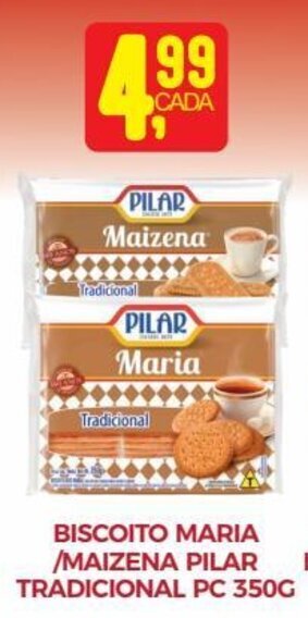 Fort Atacadista BISCOITO MARIA /MAIZENA PILAR TRADICIONAL PC 350G oferta