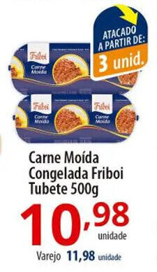 Akki Atacadista Carne Moída Congelada Friboi Tubete 500g oferta