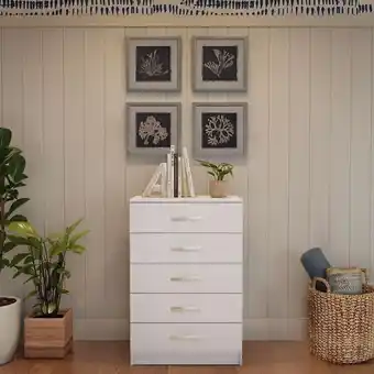 Pão de Açúcar Cômoda atena 5 gavetas evidência branco oferta