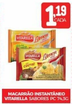 Fort Atacadista MACARRÃO INSTANTÂNEO VITARELLA SABORES PC 74,3G oferta