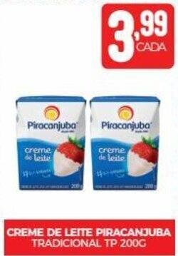 CREME DE LEITE PIRACANJUBA TRADICIONAL TP 200G
