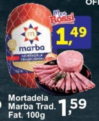 Rossi Supermercado Mortadela Marba Trad. Fat. 100g oferta
