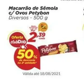 Dia Macarrao de Semola c/ Ovos Peybon 500g oferta