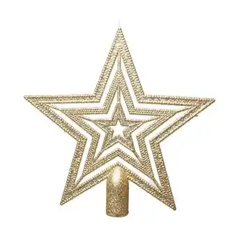 Enfeite de natal estrela cromus 20x20cm cor de ouro