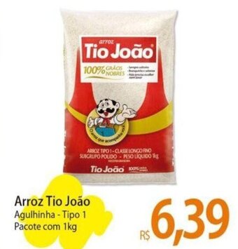 Atacadão Arroz Tio João Agulhinha - Tipo 1 Pacote com 1kg oferta