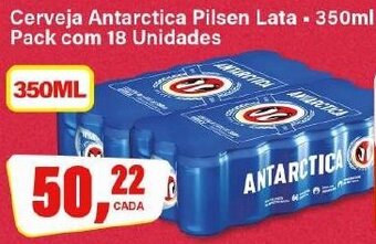 Rede Supermarket Cerveja Antarctica Pilsen Lata - 350ml Pack com 18 Unidades oferta