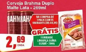 Rede Supermarket Cerveja Brahma Duplo Malte Lata 269ml oferta
