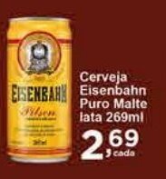 Rossi Supermercado Cerveja Eisenbahn Puro Malte lata 269ml oferta