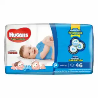 Supermercados Big Compra Fralda descartável huggies tripla proteção recém nascido p c/46 oferta