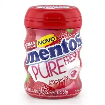 São Roque Supermercados Goma de mascar sem açúcar morango mentos pure fresh 56g 28un oferta
