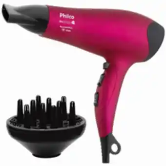 Novo Mundo Secador de cabelo philco, 2000w, pink - ph3700 oferta