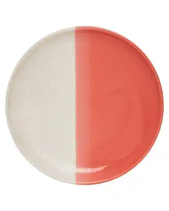 Prato de sobremesa cora cerâmica bege/rosa salmão ø 17cm casa riachuelo