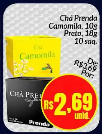 Supermercados Baklizi Chá Prenda Camomila Preto oferta