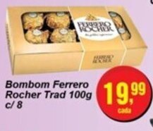 Bombom Ferrero Rocher Trad 100g c/8