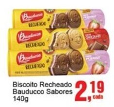 Negreiros Biscoito Recheado Bauducco Sabores 140g oferta