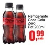Negreiros Refrigerante Coca Cola Zero Pet 200ml oferta