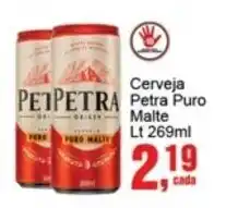 Negreiros Cerveja Petra Puro Malte lt 269ml oferta