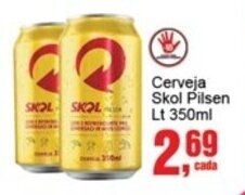 Negreiros Cerveja Skol Pilsen Lt 350ml oferta