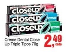 Negreiros Creme Dental Close Up Triple Tipos 70g oferta