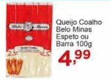 Rossi Supermercado Queijo Coalho Belo Minas Espeto ou Barra 100g oferta