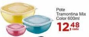 Rossi Supermercado Pote Tramontina Mix Color 600ml oferta