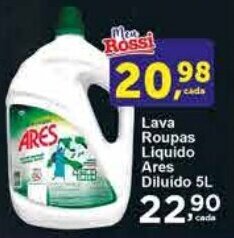 Rossi Supermercado Lava Roupas Liquido Ares Diluido 5L oferta