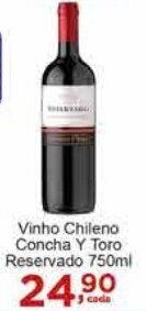 Rossi Supermercado Vinho Chileno Concha Y Toro Reservado 750ml oferta