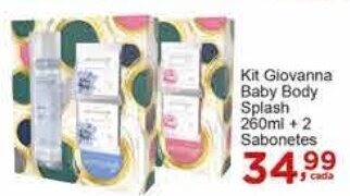 Rossi Supermercado Kit Giovanna Baby Body Splash 260ml + 2 Sabonetes oferta