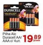 Pilha Alc Duracell AA/ AAA c/4un