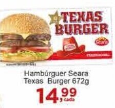 Rossi Supermercado Hambúrguer Seara Texas Burger 672g oferta