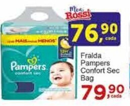 Rossi Supermercado Fralda Pampers Confort Sec Bag oferta