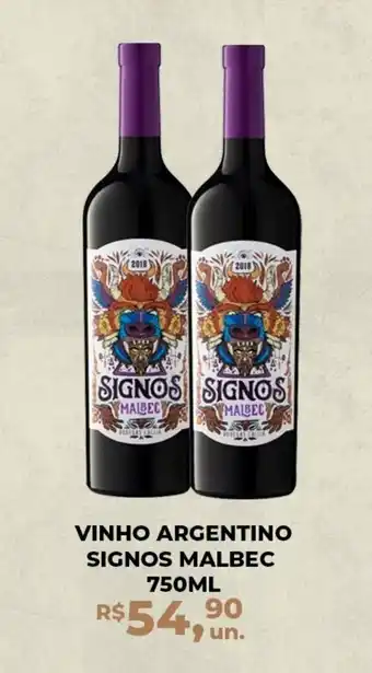 Supermercado Porecatu VINHO ARGENTINO SIGNOS MALBEC 750ML oferta